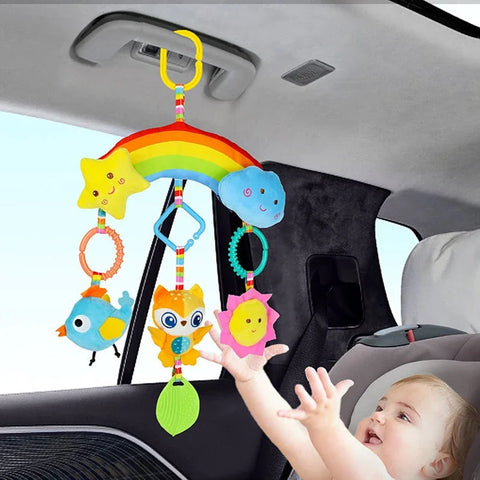 Jouet d’éveil arc en ciel – Peluche sensorielle pour bébé (0-12 Mois)