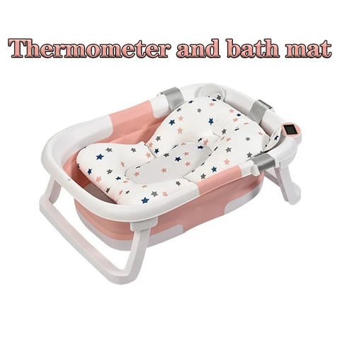 Baignoire pour Bébé avec Détection de Température – Pliable, Non-slip, et Pratique