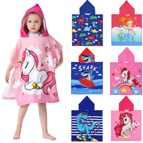 Cape de Bain Enfant à Capuche – Licorne, Requin, Dinosaure & Plus